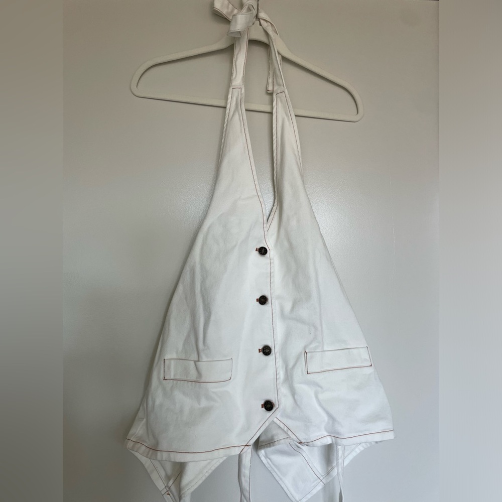 Princess Polly Lioness Hills Halter Top in Porcelain - Size M or US 6